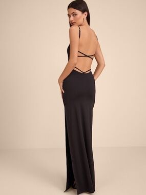 Lulus Carys Black Strappy Column Maxi Dress - Size S